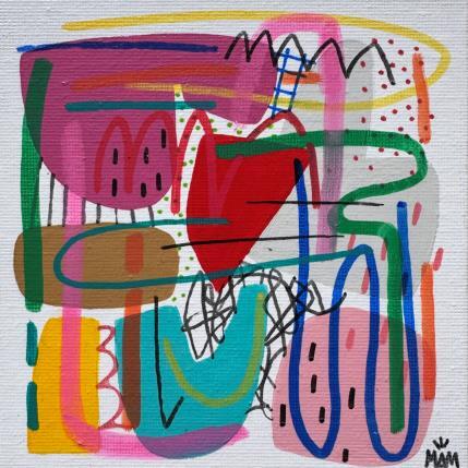 Peinture COMPOSITION 1 par Mam | Tableau Pop-art Acrylique Icones Pop, Minimaliste