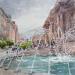 Painting Le métropolitan Museum of art of NY by Elisabeth Bazin | Painting Figurative Architecture Watercolor