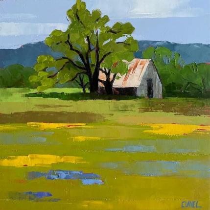 Peinture La grange aux chênes par Clavel Pier-Marion | Tableau Impressionnisme Bois, Huile Paysages