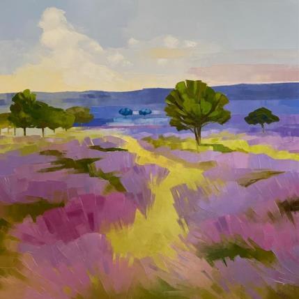 Painting Dans les bruyères 1 by Clavel Pier-Marion | Painting Impressionism Oil, Wood Landscapes