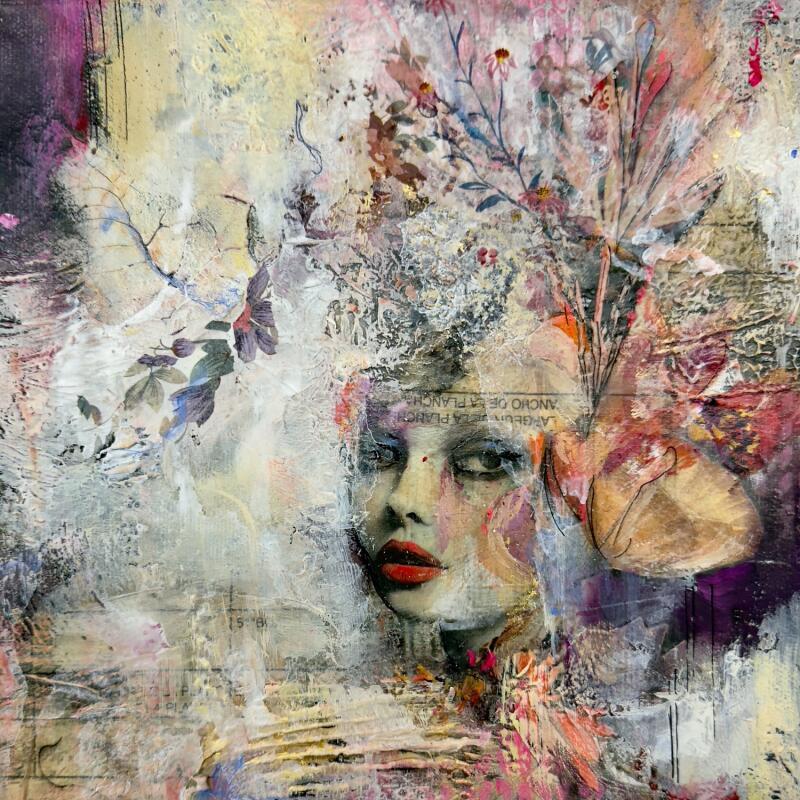 Painting L'éternelle jeunesse by Bergeron Marie-Josée | Painting Abstract Acrylic, Gluing, Ink, Paper, Pastel, Posca Pop icons
