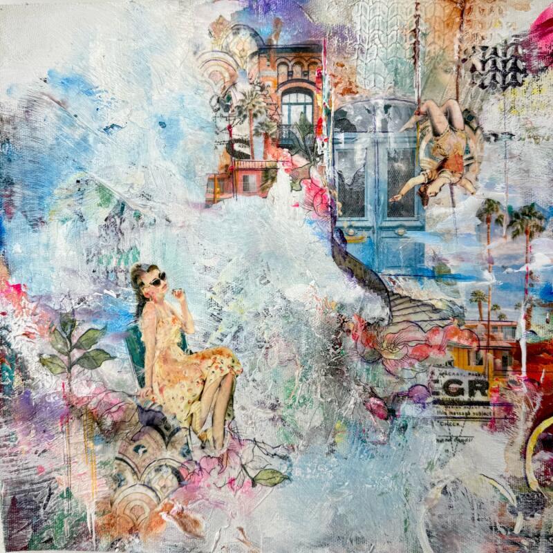 Painting Là où tu seras, j'y serai aussi by Bergeron Marie-Josée | Painting Abstract Acrylic, Gluing, Paper, Pastel