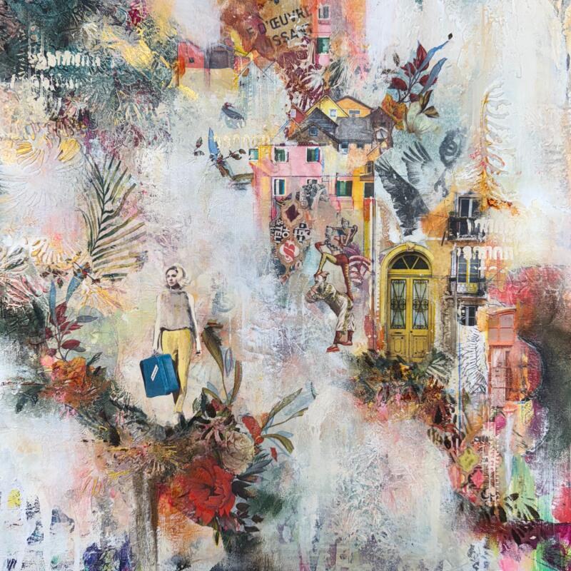 Painting La symphonie des mystères by Bergeron Marie-Josée | Painting Abstract Acrylic, Gluing, Paper, Pastel