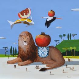Painting  Grenades by Lionnet Pascal | Painting Surrealism Acrylic Animals, Landscapes, Still-life