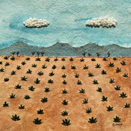 Painting The land of magueyes by Vazquez Laila | Painting Figurative Textile, Watercolor Landscapes