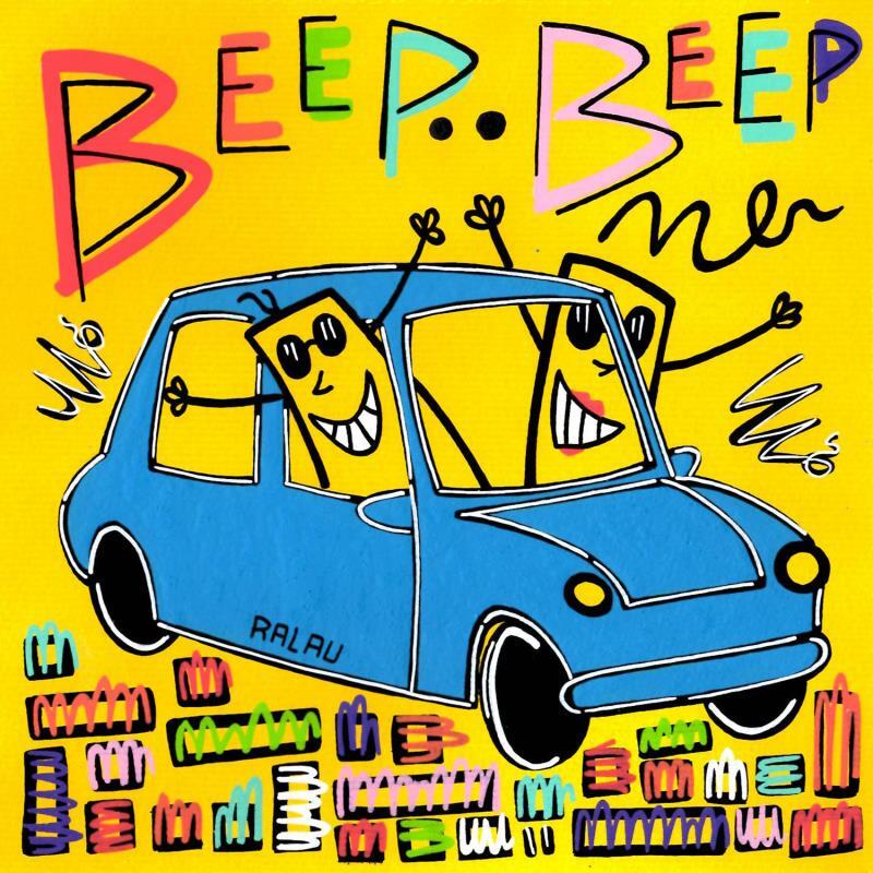 Painting BEEP-BEEP by Ralau | Painting Raw art Acrylic, Posca Life style, Pop icons