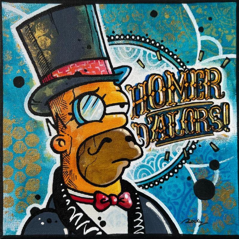 Painting Homer d'alors by Rocky Chaplin | Painting Pop-art Acrylic, Graffiti, Posca Cinema, Pop icons