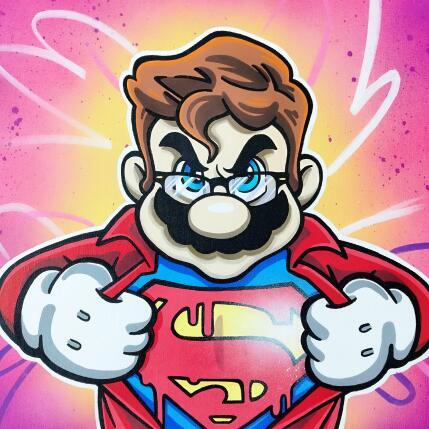 Painting Super Mario by Rocky Chaplin | Painting Pop-art Acrylic Pop icons