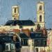 Painting  Saint-Germain Stories in Stone  by Xanlar | Painting Impressionism Urban Architecture Oil