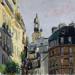 Painting Boulevard St Germain  by Xanlar | Painting Impressionism Oil Architecture, Landscapes, Pop icons, Urban
