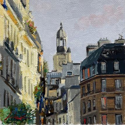 Peinture Boulevard St Germain  par Xanlar | Tableau Impressionnisme Huile Architecture, Paysages, Urbain