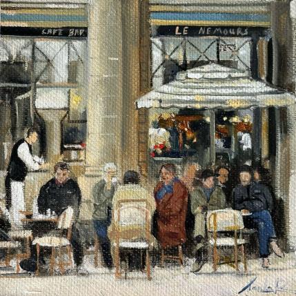 Peinture  Saint-Germain Café Culture  par Xanlar | Tableau Impressionnisme Huile Société, Urbain