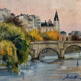 Painting Sunset Over the Seine  by Xanlar | Painting Impressionism Oil Landscapes, Pop icons
