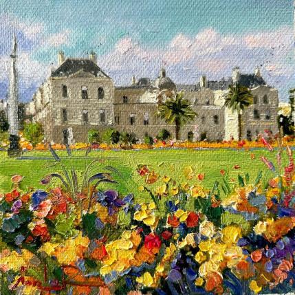 Painting Afternoon in Luxembourg Gardens by Xanlar | Painting Impressionism Oil Landscapes, Nature, Pop icons