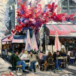 Painting Café Conversations in Paris  by Xanlar | Painting Impressionism Oil Life style, Society, Urban