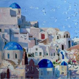 Painting White City by Xanlar | Painting Impressionism Oil Landscapes