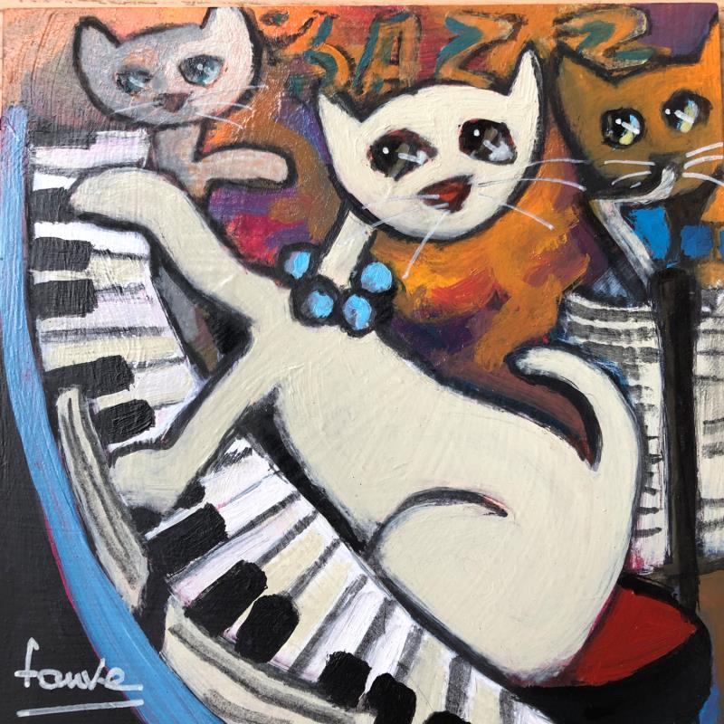 Painting Chat minou  by Fauve | Painting Figurative Acrylic Animals