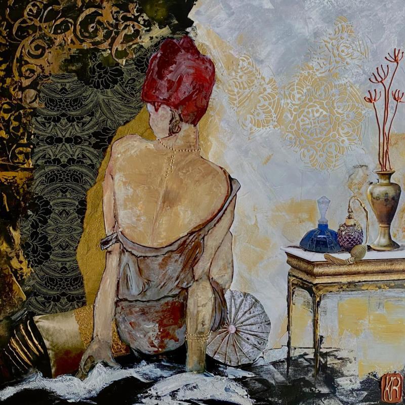 Painting Ta nuque  by Romanelli Karine | Painting Figurative Acrylic, Gluing Life style, Nude