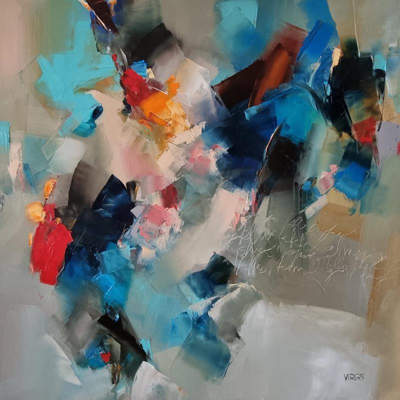 Painting Insightful conversation by Virgis | Painting Abstract Oil Minimalist