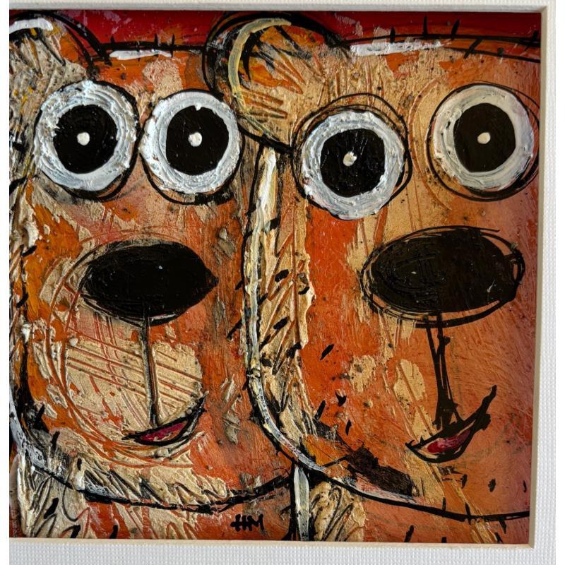 Painting Friends by Maury Hervé | Painting Raw art Acrylic, Ink, Sand Animals