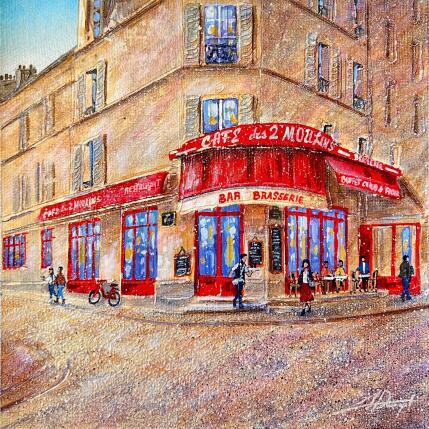 Painting Le Café des 2 Moulins  by Dessapt Alan | Painting Impressionism Acrylic, Oil Pop icons, Urban