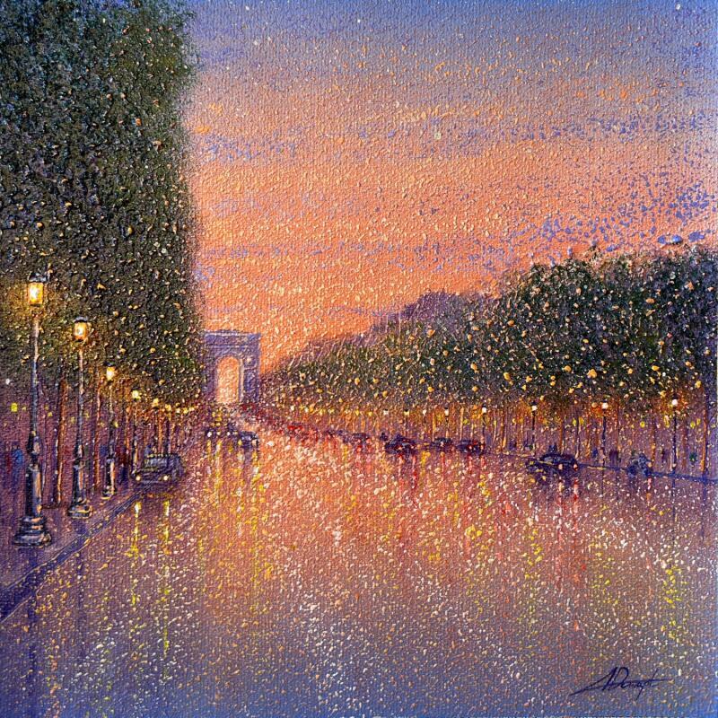 Painting les Champs-Élysées  by Dessapt Alan | Painting Impressionism Acrylic, Oil Urban