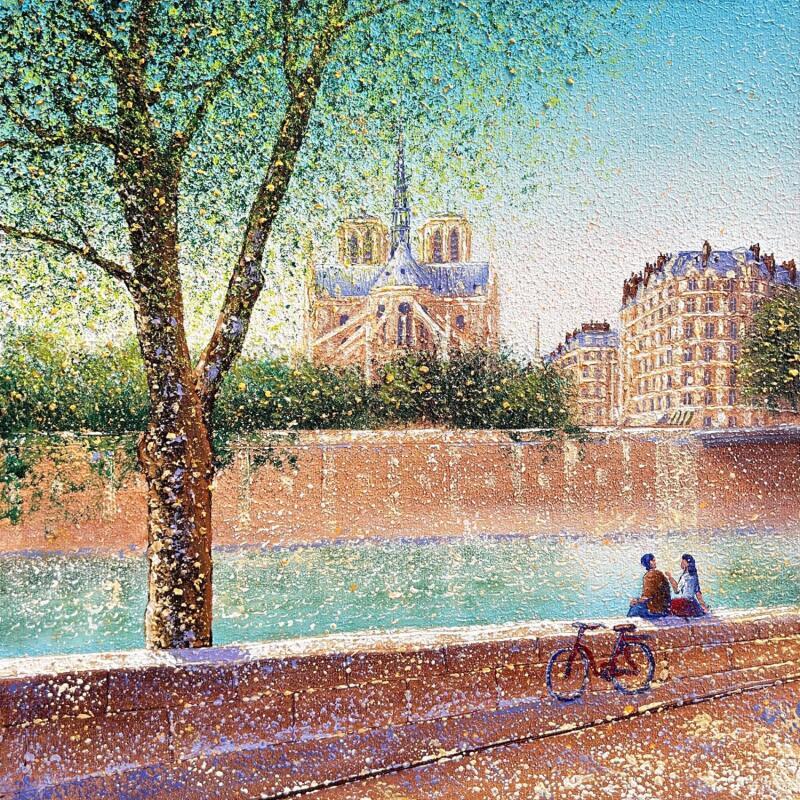 Painting la rencontre  by Dessapt Alan | Painting Impressionism Acrylic, Oil Urban