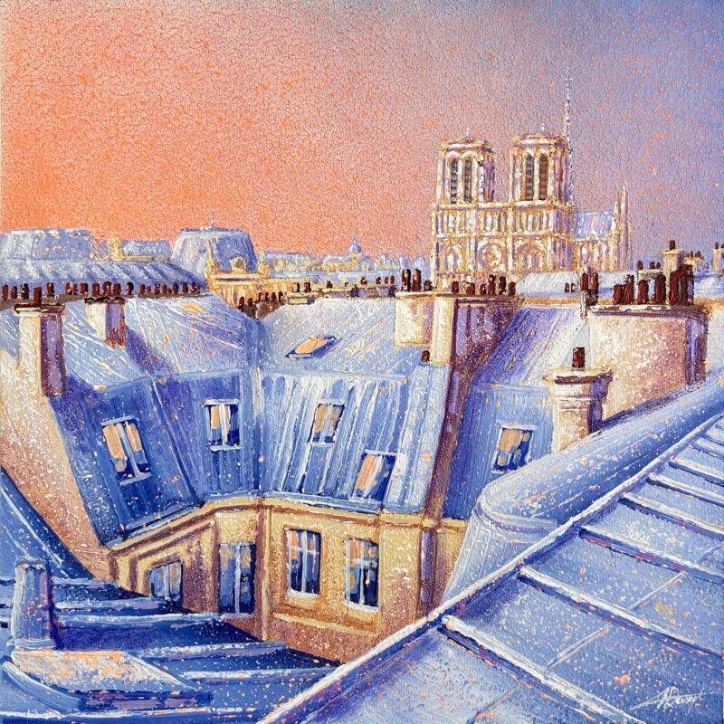 Painting Toits parisiens  by Dessapt Alan | Painting Impressionism Acrylic, Oil Urban