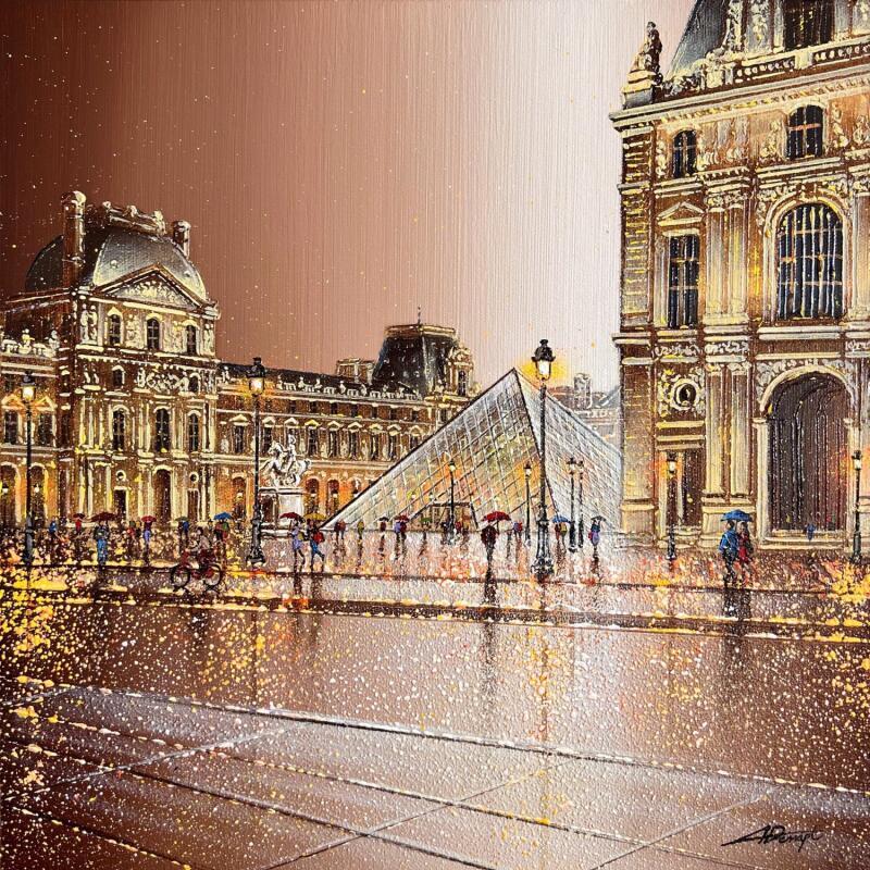 Painting Sous la pluie dorée by Dessapt Alan | Painting Impressionism Acrylic, Oil Urban