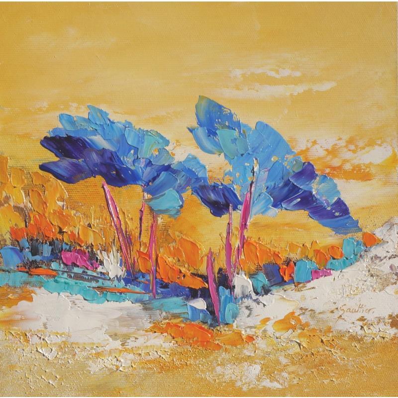 Painting Vallon aux lavandes by Gaultier Dominique | Painting Figurative Oil Nature