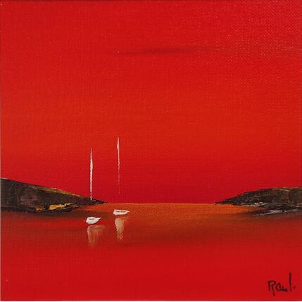 Painting Evasion 73 by Roussel Marie-Ange et Fanny | Painting Figurative Oil Marine, Minimalist
