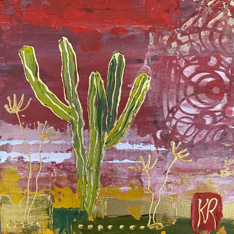 Painting Cactus I by Romanelli Karine | Painting Figurative Acrylic, Pastel, Posca Landscapes