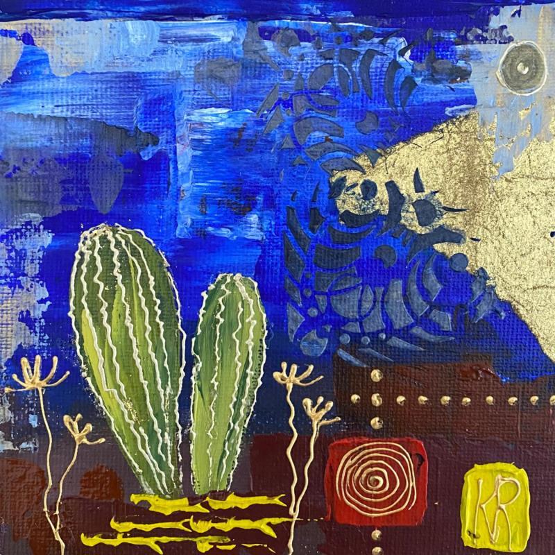 Peinture Cactus III par Romanelli Karine | Tableau Figuratif Acrylique, Papier, Pastel, Posca Nature, Paysages