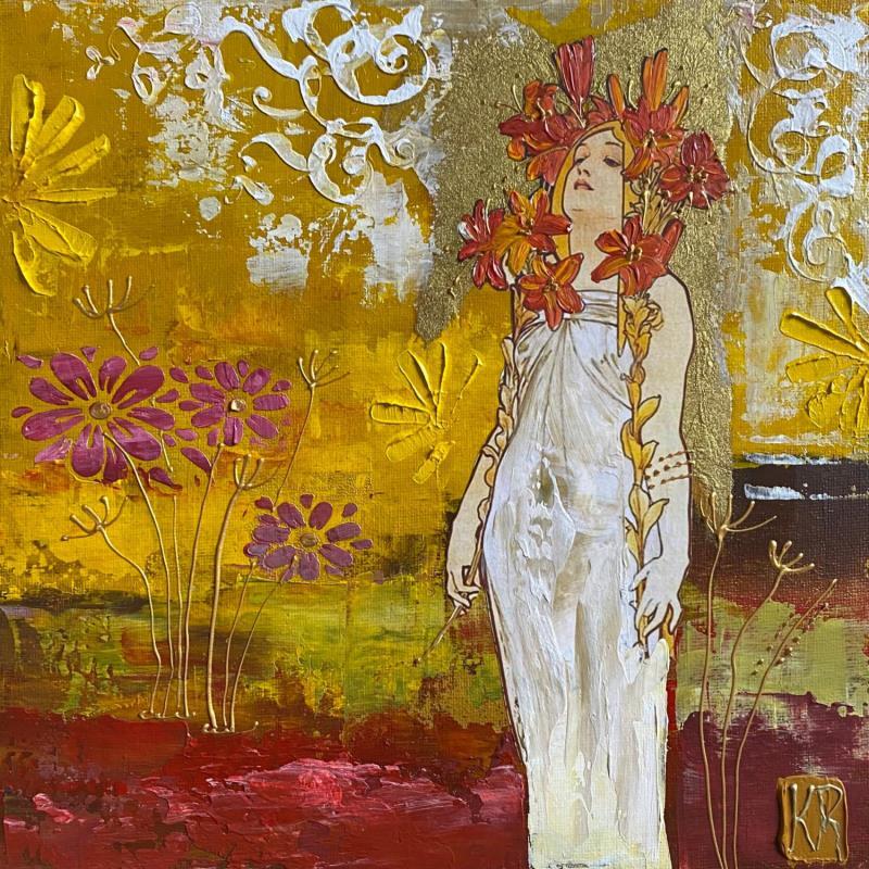 Painting Summer by Romanelli Karine | Painting Figurative Acrylic, Gluing, Paper, Pastel, Posca Life style, Nature