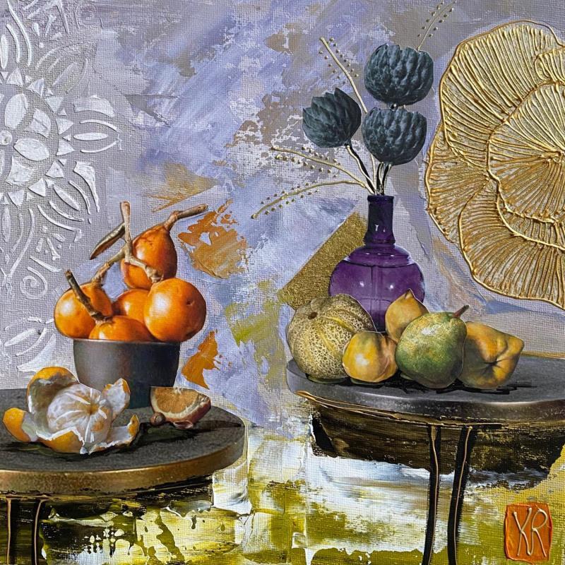 Painting Fruits from the garden II by Romanelli Karine | Painting Figurative Acrylic, Gluing, Paper, Pastel, Posca Still-life