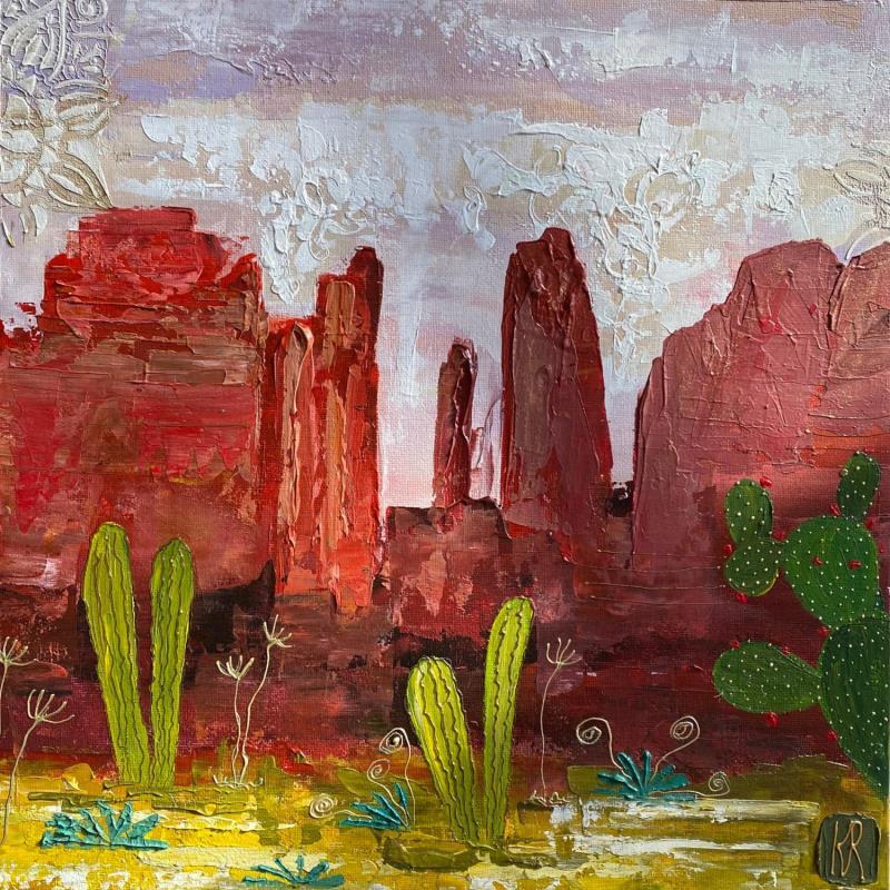 Painting The red desert  by Romanelli Karine | Painting Figurative Acrylic, Pastel, Posca Landscapes, Nature