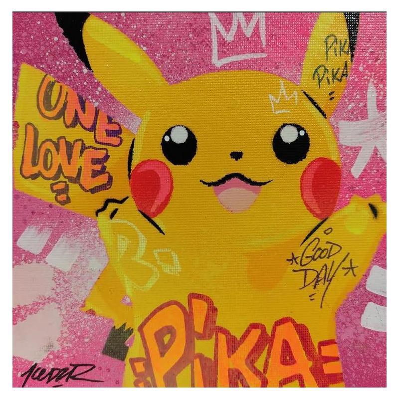 Peinture Pikachu par Kedarone | Tableau Pop-art Icones Pop Graffiti Acrylique