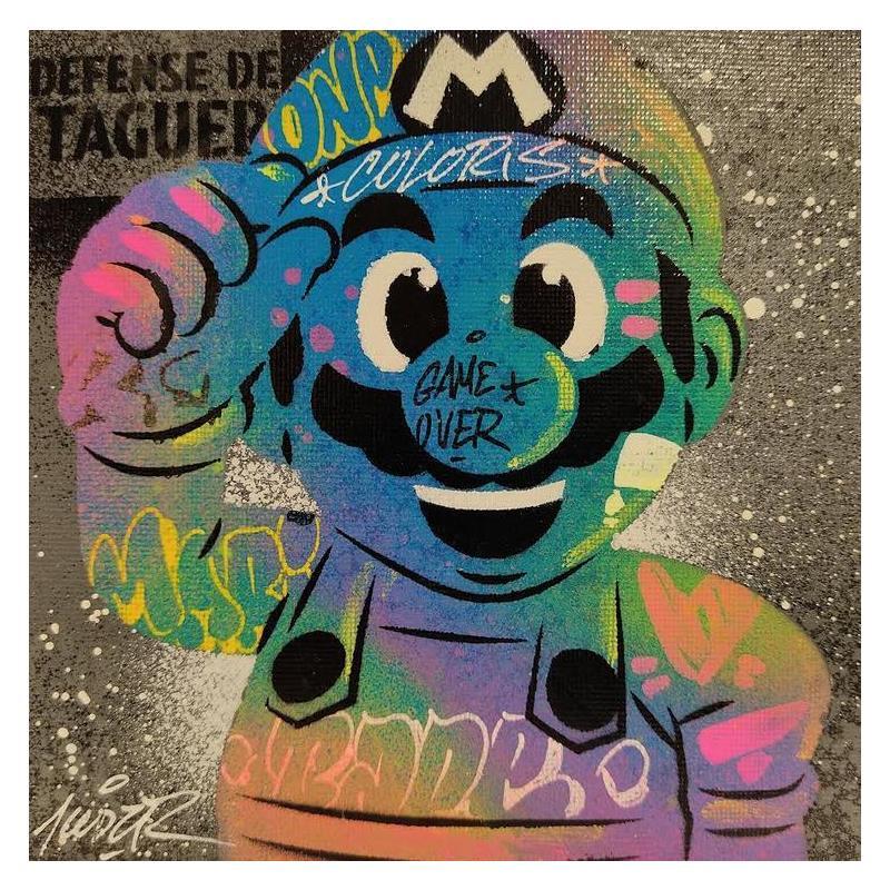 Peinture Mario par Kedarone | Tableau Pop-art Icones Pop Graffiti Acrylique