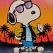 Peinture Snoopy Cool dog par Kedarone | Tableau Pop-art Icones Pop Graffiti Acrylique