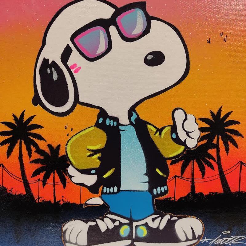 Peinture Snoopy Cool dog par Kedarone | Tableau Pop-art Icones Pop Graffiti Acrylique