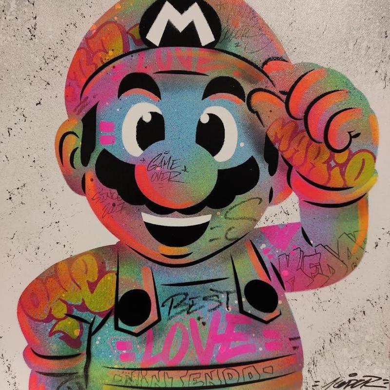 Peinture Mario par Kedarone | Tableau Pop-art Icones Pop Graffiti Acrylique