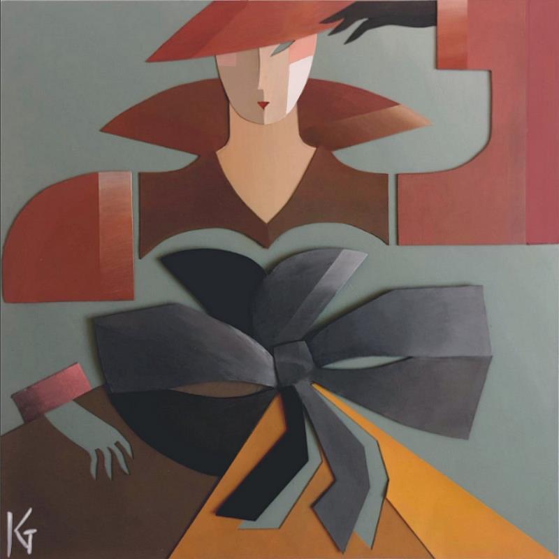 Painting F3 Fifties 304-53-20250123-18 by Gustavsen Karl | Painting Figurative Acrylic, Gluing Cinema, Life style, Mode