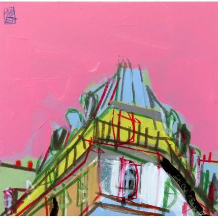 Painting Rose de ciel by Anicet Olivier | Painting Figurative Acrylic, Pastel Architecture, Urban