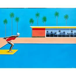 Painting California pool by Trevisan Carlo | Painting Pop-art Oil Architecture