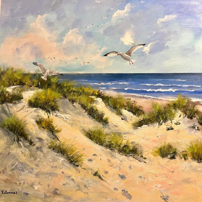 Painting Dune, Côte d'Opale by Lallemand Yves | Painting Figurative Urban Acrylic
