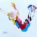 Painting La chute libre by Cressanne | Painting Figurative Nude Acrylic Ink Pastel Sand