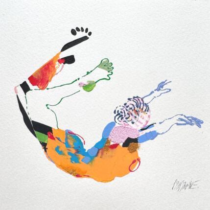 Peinture Joyeux plongeon par Cressanne | Tableau Figuratif Acrylique, Encre, Sable Nu