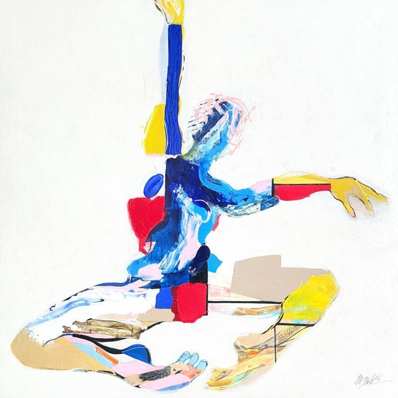 Painting So Chat Suspendu by Cressanne | Painting Figurative Acrylic, Ink, Pastel, Sand Nude