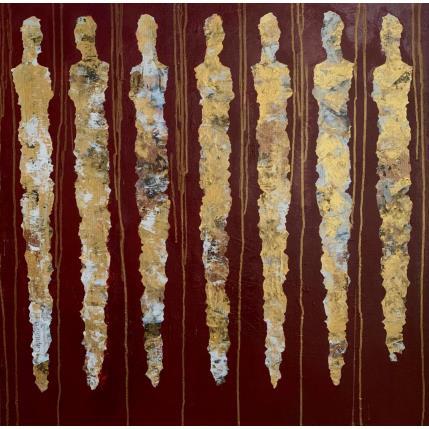 Painting Pluie d'or by Rocco Sophie | Painting Raw art Acrylic, Gluing, Sand