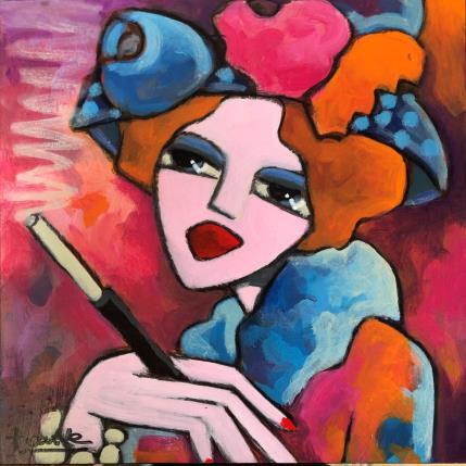 Painting Le rose te va si bien  by Fauve | Painting Figurative Acrylic Life style, Pop icons